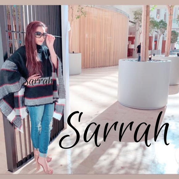 Last 1 🌟New Cozy Chic Plaid Knit Poncho - Picture 3 of 6